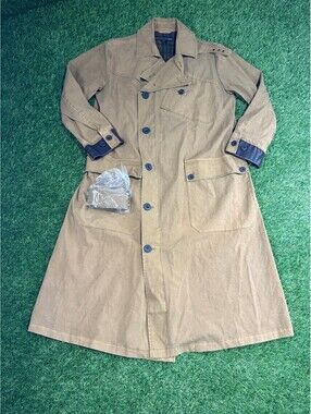 Ralph Lauren 90s Geninue Leather Trim 100% Cotton Trench Coat, Women's 8